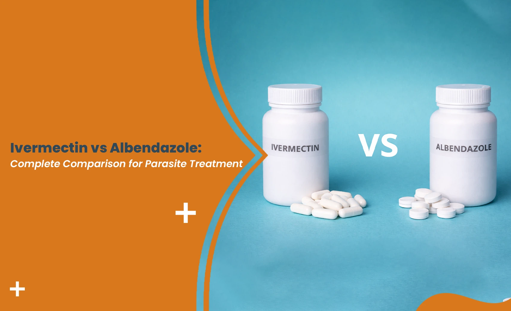 Ivermectin vs Albendazole medicine bottles comparison for parasite treatment