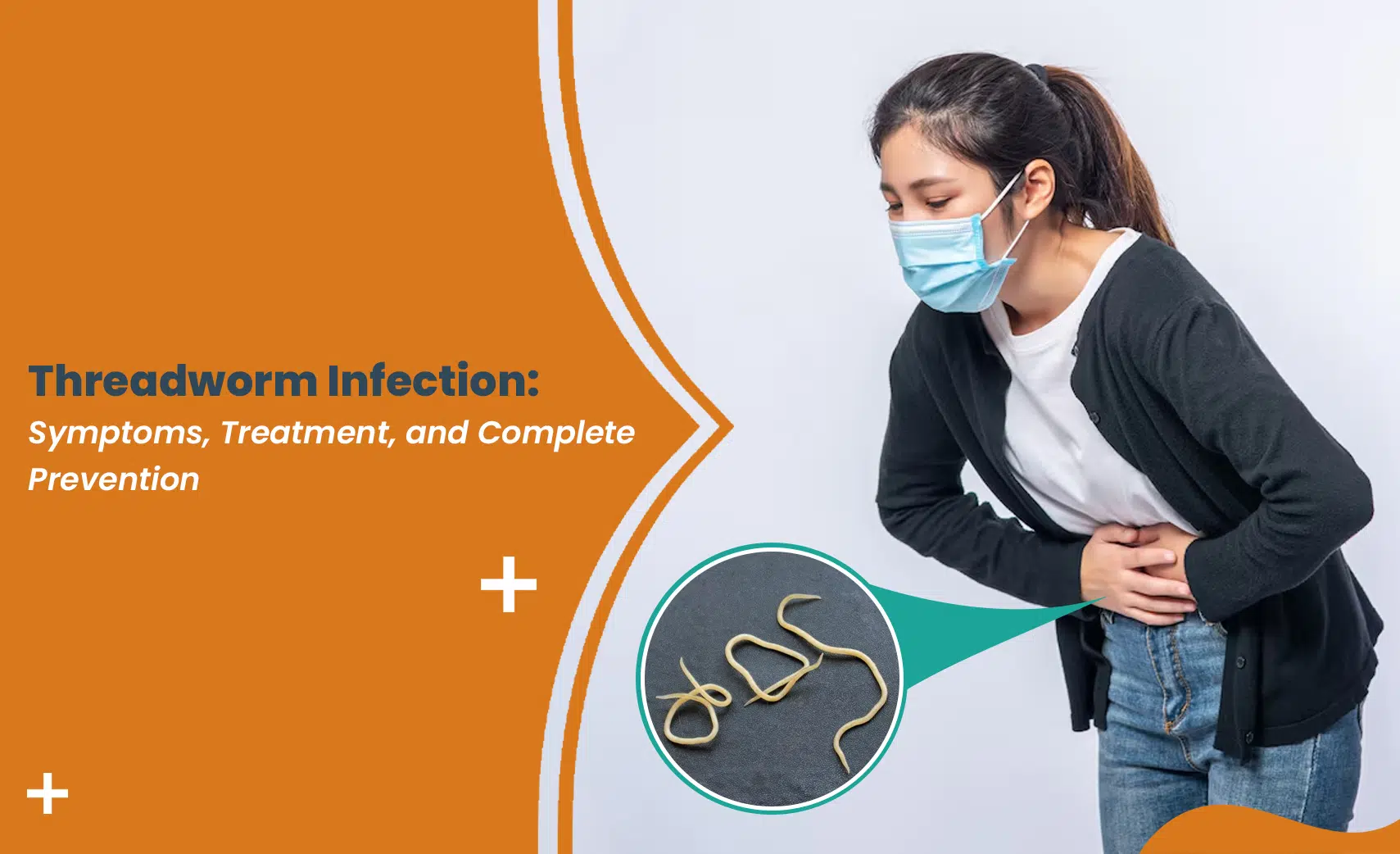 Threadworm infection symptoms and treatment illustration