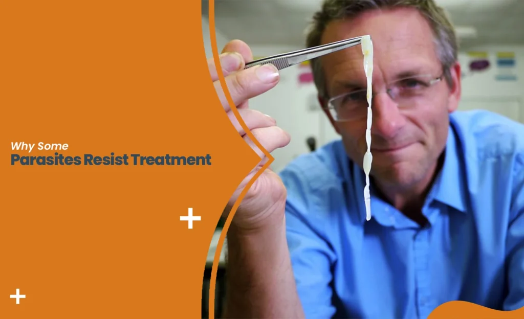 Scientist examining parasite sample explaining Iveredge 12mg parasite resistance and treatment challenges