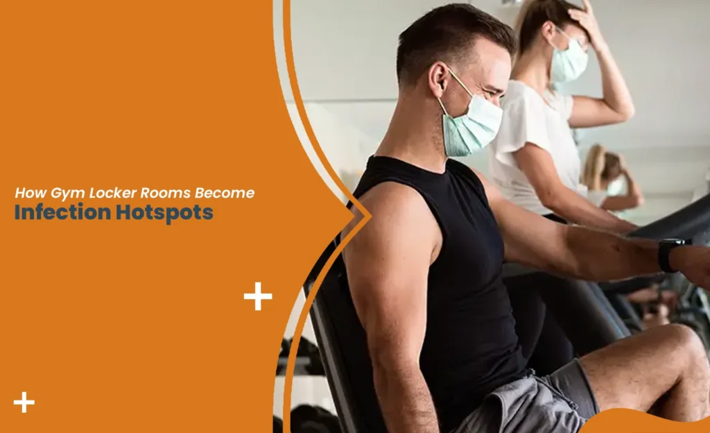 People exercising at gym highlighting risks of gym locker room infections in shared fitness spaces