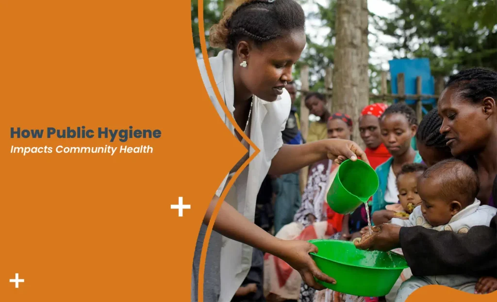 Public hygiene practice with handwashing demonstration in a community setting to improve health and prevent infections