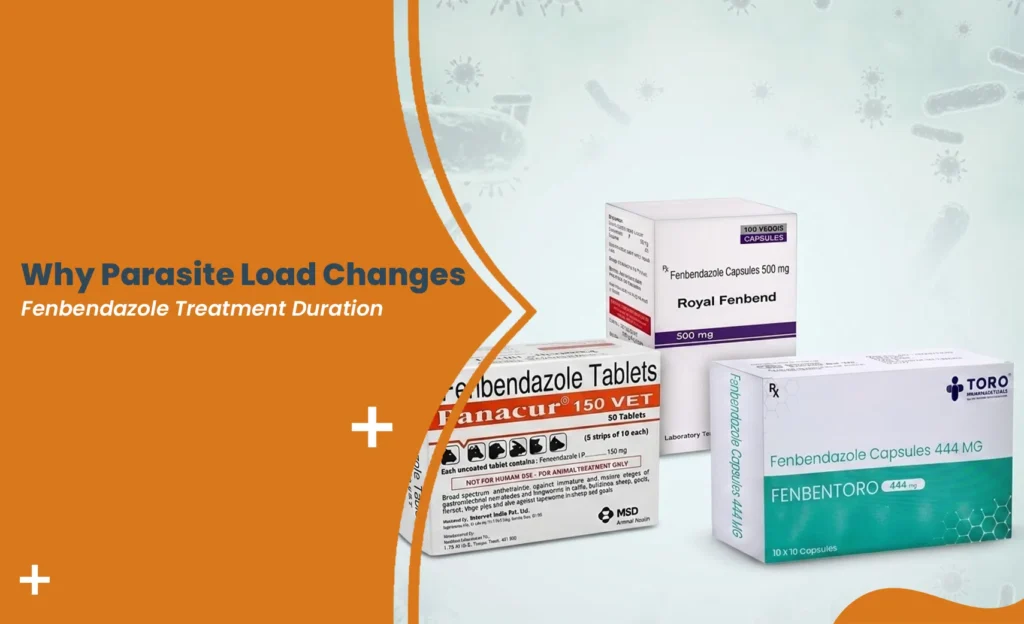 Fenbendazole Treatment products shown for managing parasite load and adjusting treatment duration