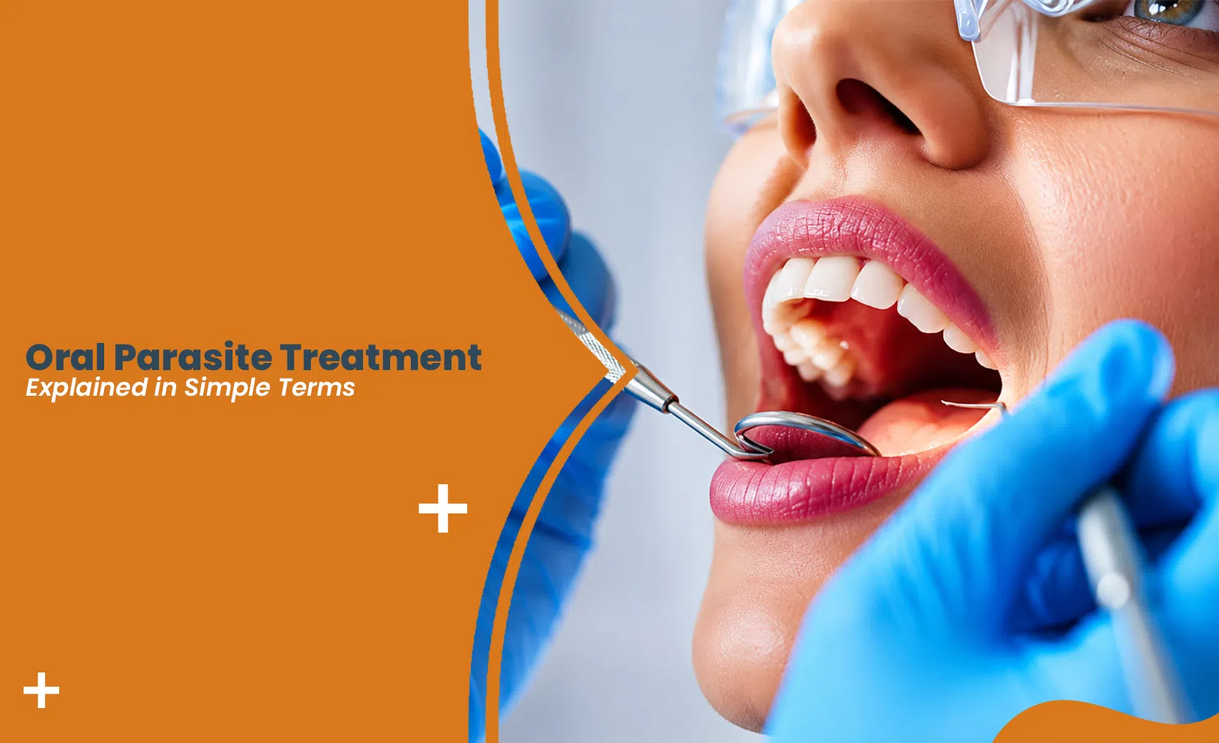 Oral antiparasitic medication guide - dental exam illustrating parasite treatment for oral health